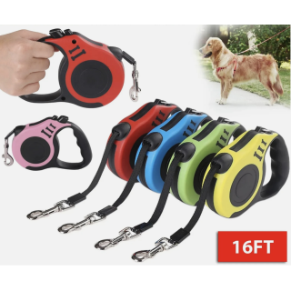 16.5FT Automatic Retractable Dog Leash Pet Collar Automatic Walking Lead