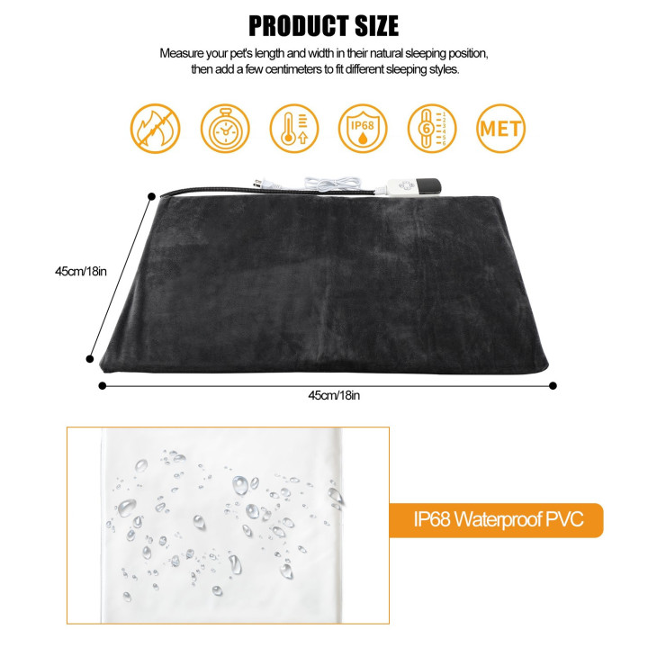 Waterproof Electric Heating Pad Heater Warmer Mat Bed Blanket For Pet Dog Cat