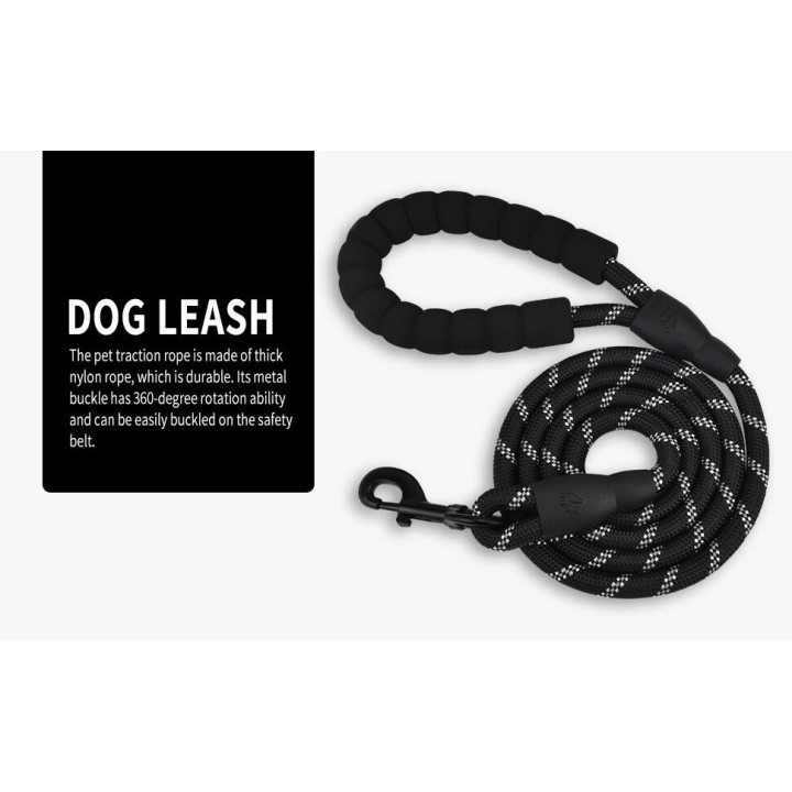 Dog Leash Nylon with Comfortable Padded Handle for All Dog Sizes 5FT-1/2''