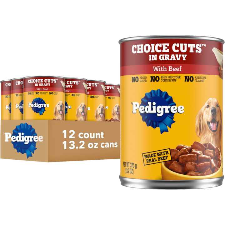 PEDIGREE CHOICE CUTS IN GRAVY Adult Canned Soft Beef Wet Digestive Dog Food