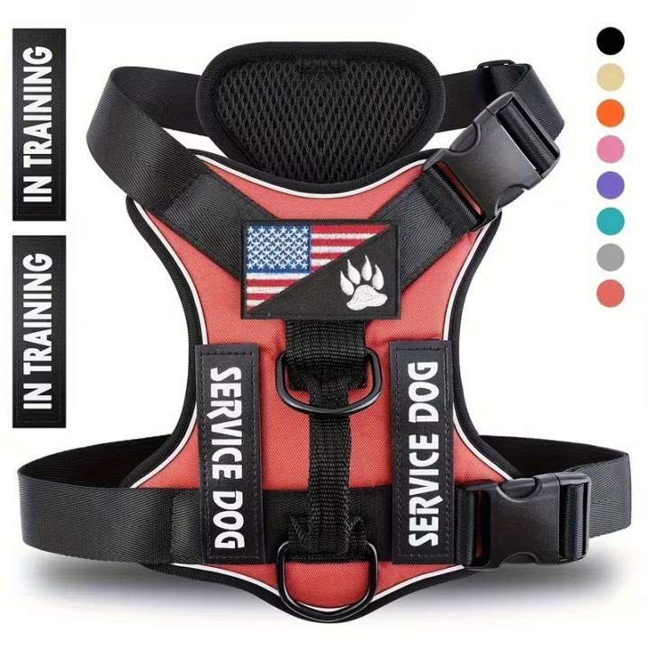 Dog harness adjustable reflective nylon material suitable for small large dogs